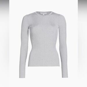 MICHAEL KORS COLLECTION SILVER METALLIC TOP SIZE SMALL